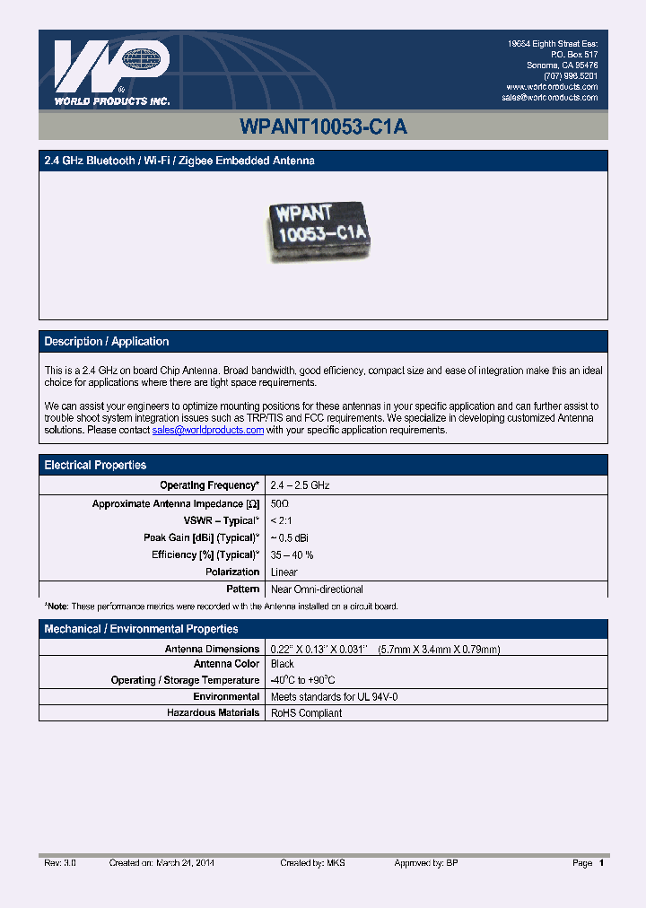 WPANT10053-C1A_9098418.PDF Datasheet