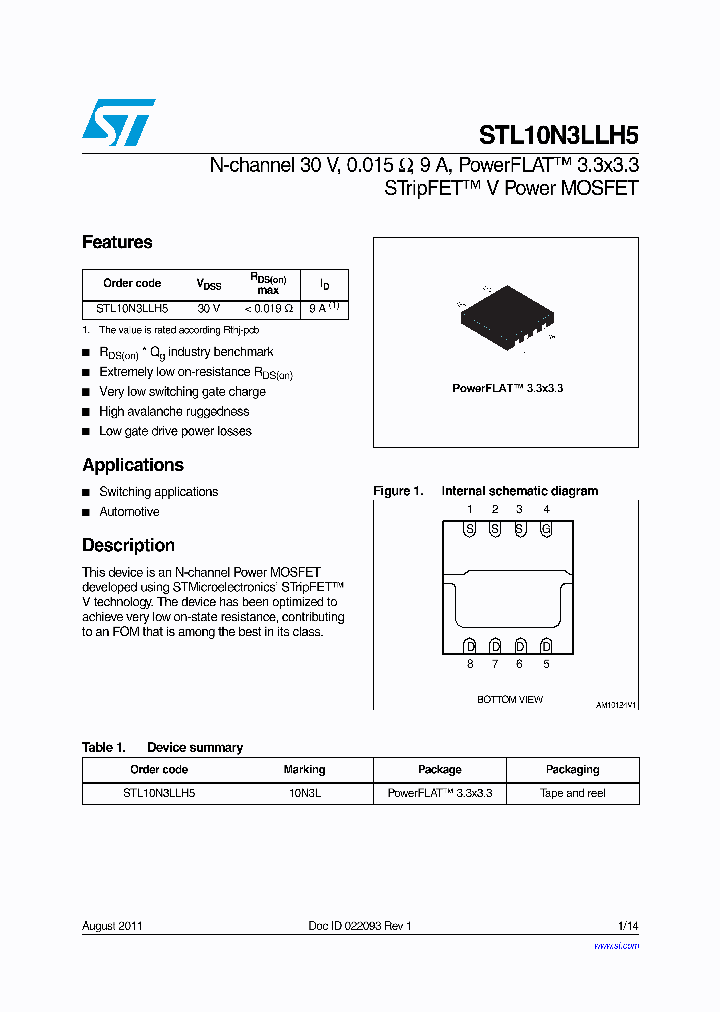 STL10N3LLH5_9098842.PDF Datasheet