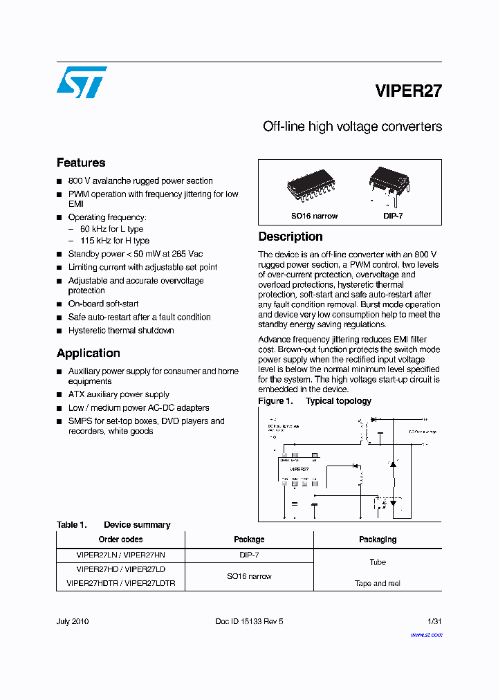 VIPER27HN_9098882.PDF Datasheet