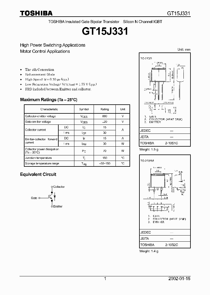 GT15J331_9100014.PDF Datasheet