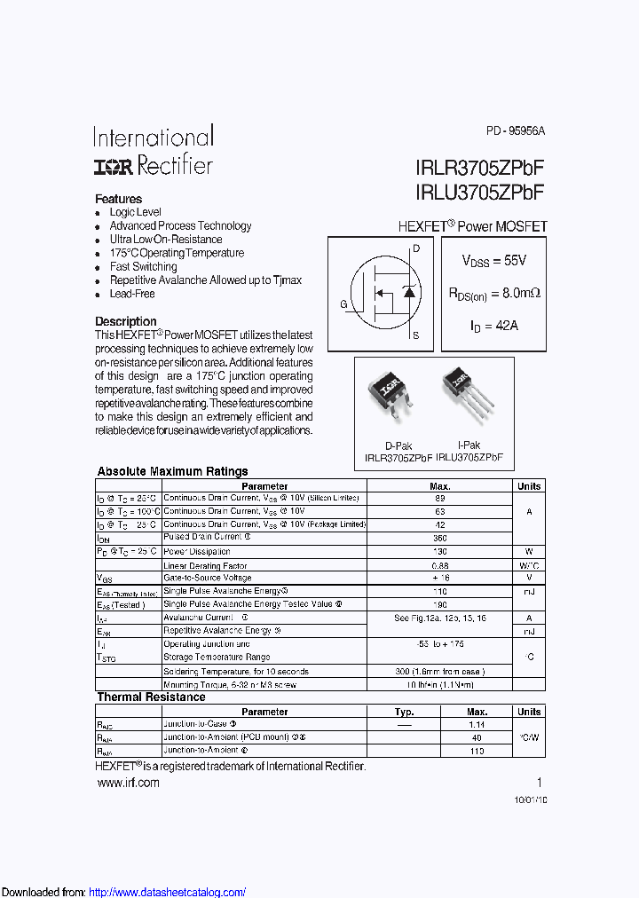 IRLR3705ZTRPBF_9105967.PDF Datasheet