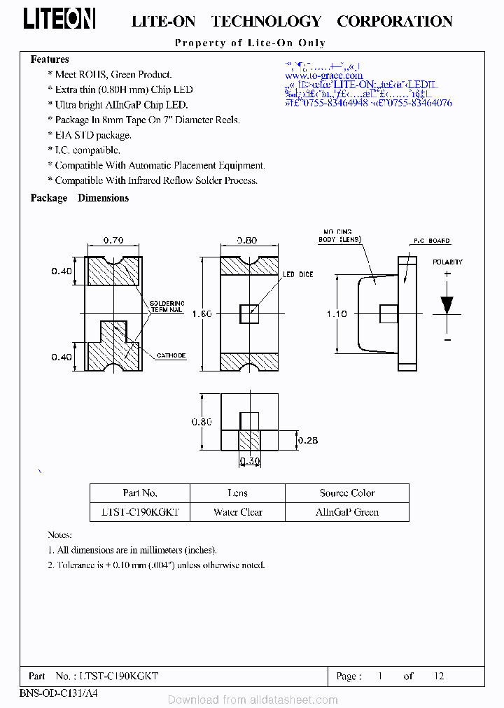 C190KGKT_9109698.PDF Datasheet