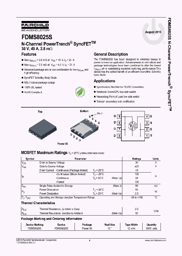 FDMS8025S_9117488.PDF Datasheet