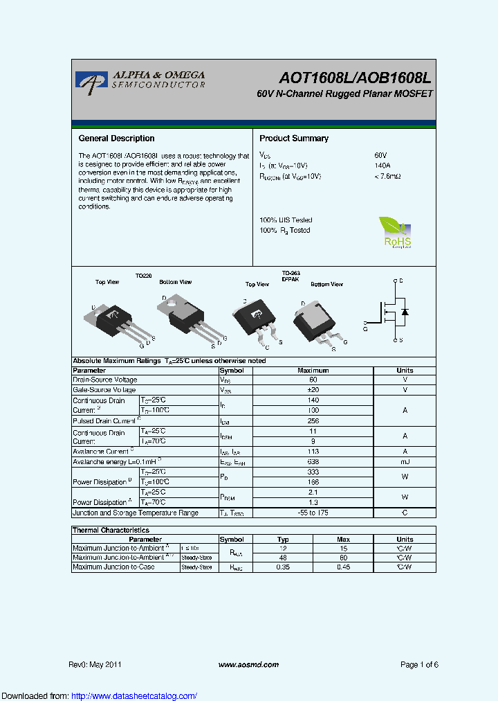 AOB1608L_9118111.PDF Datasheet