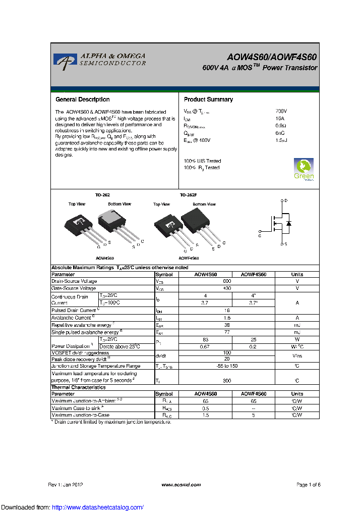 AOW4S60_9125283.PDF Datasheet